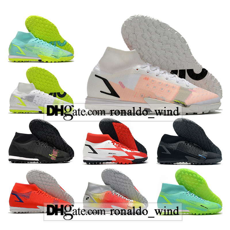 

GIFT BAG Mens High Ankle Football Boots CR7 Mercurial Superfly 8 VIII Academy IC TF Cleats SuperflyX 14 XIV Indoor Turf Neymar ACC Black Red