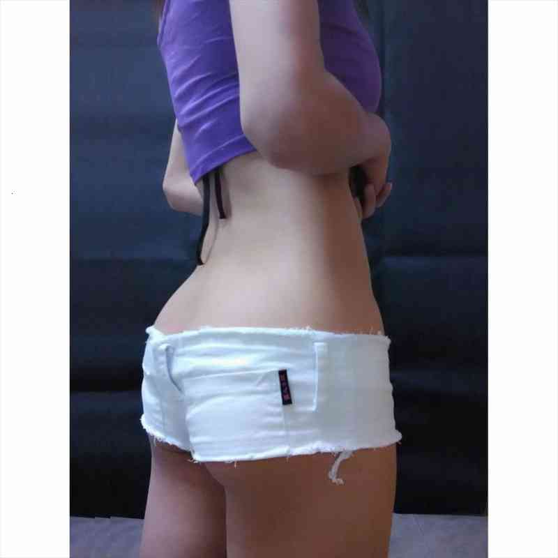 

White Tassel Low Waist Short Women High Cut Sexy Denim Shorts Ladies Xs-3xl Plus Size Night Club Jeans Button Fly, White;black