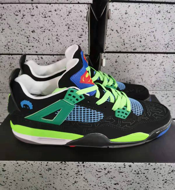 

(With Box)2021 4 Doernbecher Basketball Shoes Men Women Black Green White 4s Sneaker, Multi