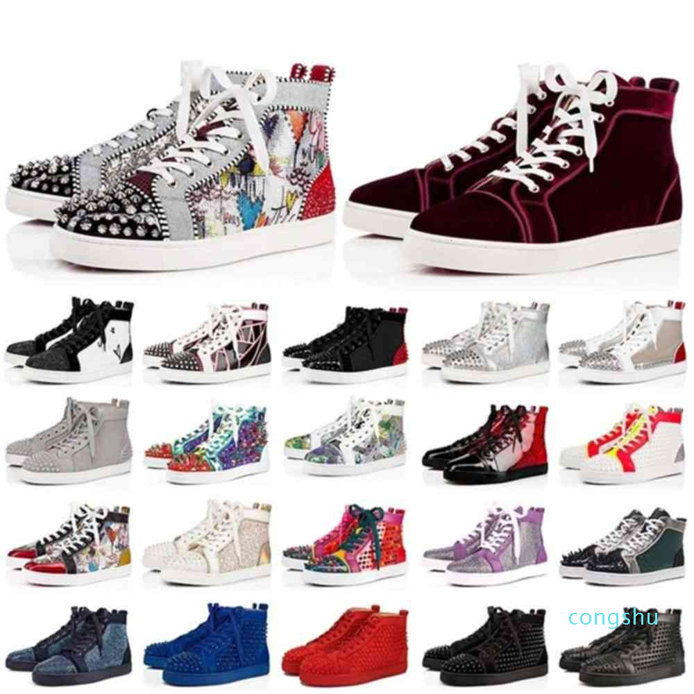 Chaussures de luxe Red Bottoms pour hommes Femmes Taille US 13 Designer Plate-forme Plat Chaussures Casual Chaussures Casual Fashion Fashion Bask