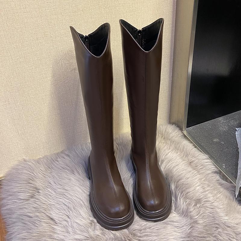 

Boots Over-the-knee Long High-tube Korean Version Of The 2021 Winter Fashion Lace-up All-match Comfortable Women, Black