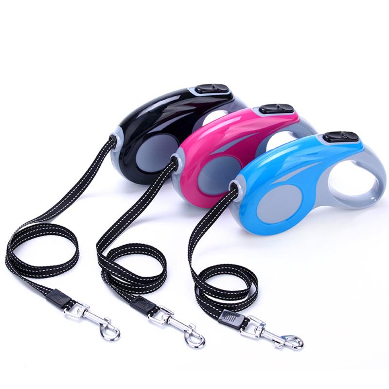 

Dog Collars & Leashes /5M Reflective Retractable Leash Automatic Flexible Puppy Cat Traction Rope Belt For Small Medium Pet Dogs