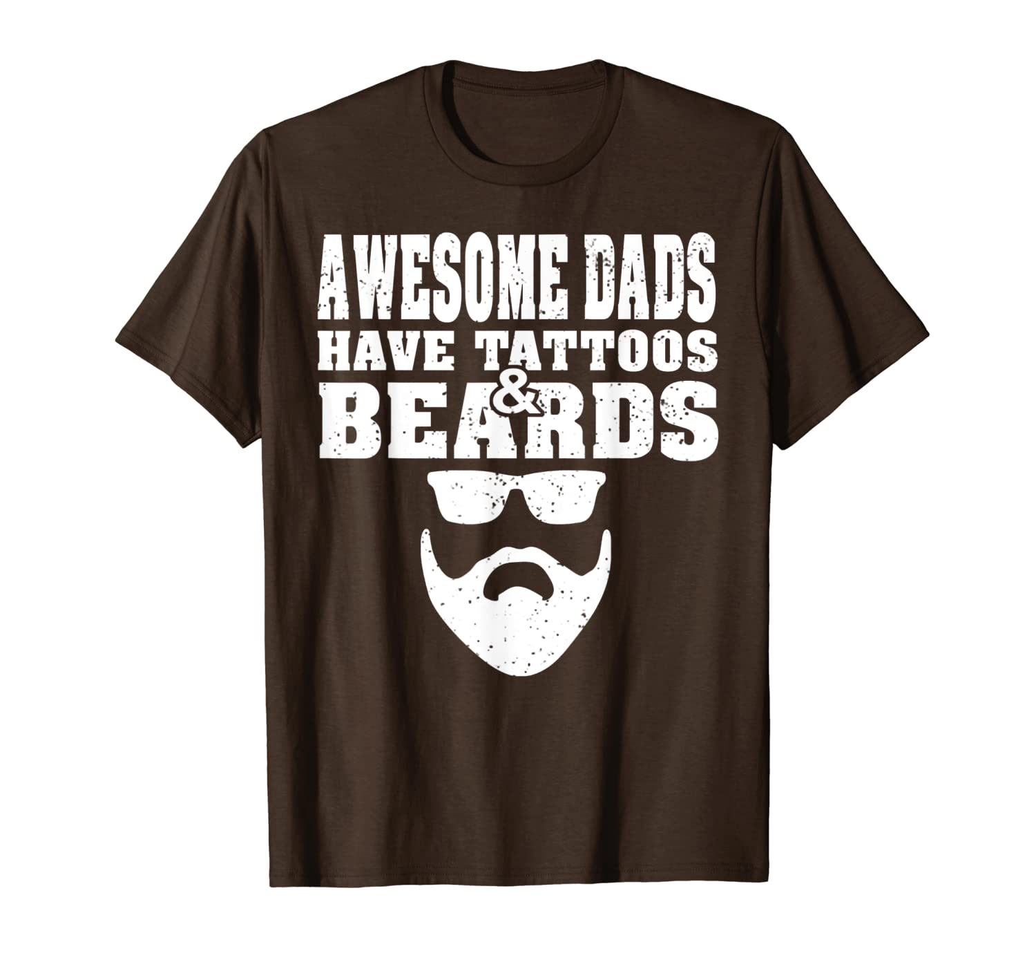 

awesome dads have tattoos and beards vintage father's day t-shirt, White;black