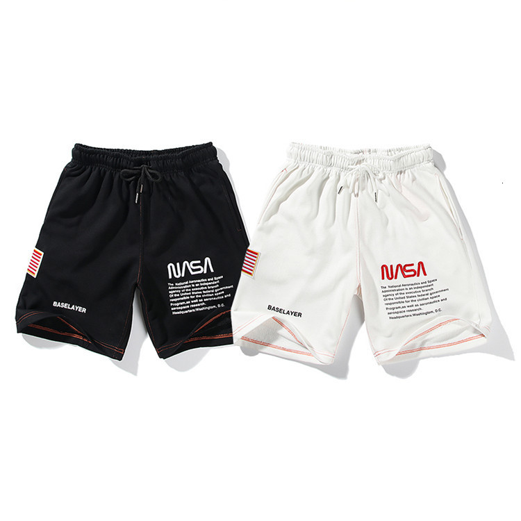 

shorts summer men's beach sports casual capris nasa loose pants, White;black