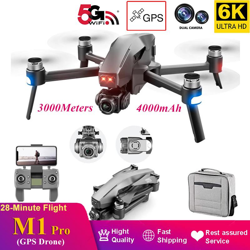

Large M1 PRO GPS RC Drone 6K HD Camera Big Quadcopter Remote Control Helicopter One-Key Return 28 Minute Flying Toys Kid GIfts Drones