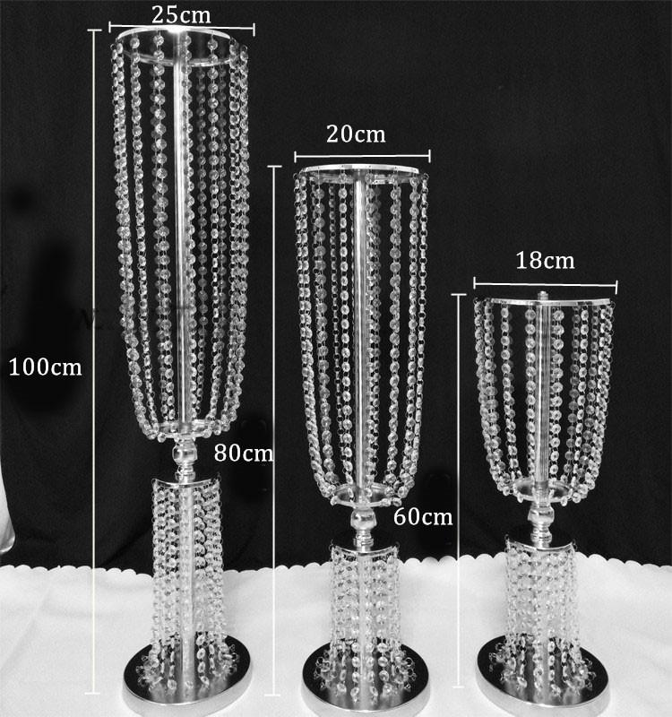 

Decorative Flowers & Wreaths 60/80/100cm Acrylic Crystal Flower Stand Artificial Centerpiece Wedding Decor Road Lead Party Candlestick Table