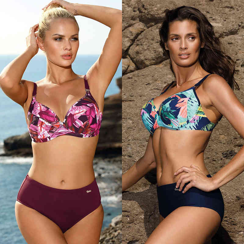 

Bikinis Set Print Swimsuit Women Push Up Bikini Swimming Suits For Female Beach Wear Bathing Suit Biquini Xl, White;black