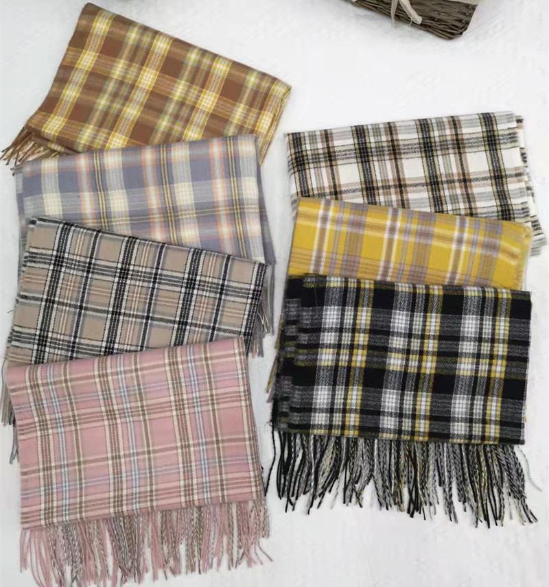 

Scarves CN Korean East Gate Plaid Scarf Shawl Warm Men's And Women's Bib Dual-purpose Winter