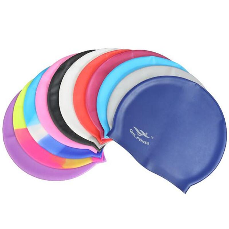 

Multi-Color Adult Silicone Swimming Cap Men Women Anti-Static Hair Protect Swim For Pool Stretchable Hats Caps