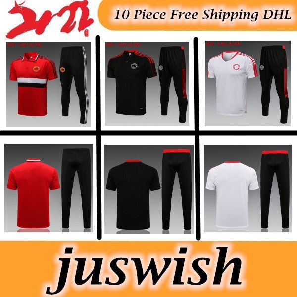 

2021 Manchester POLO Short Sleeve Shirt Trousers United POGBA Soccer Training Suit 2022 RONALDO LUKAKU Man Football POLO Shirts Tracksuit, Black;yellow