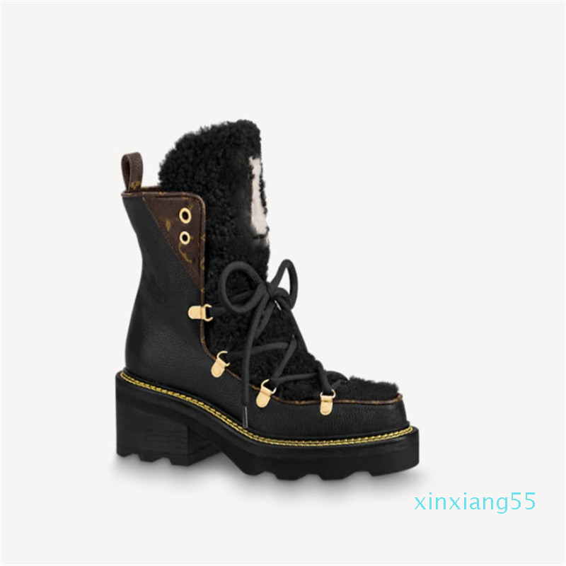 

BEAUBOURG ankle boots Women Fashion Martin Boots Designer Wool Winter Leather Boots Top Quality With box Size EUR 35-42