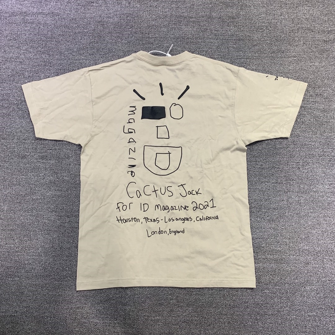 

Travis Scott Cactus Jack Wink Utopia Tee T-shirt Men Women Letter Graffiti Round-neck Art Sense Casual Loose