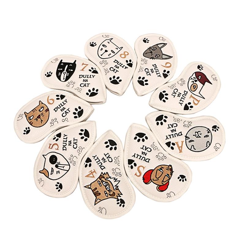 

Golf Training Aids H8WC 9x Club Putter Headcover Head Cover With Magic Tape For Most Iron