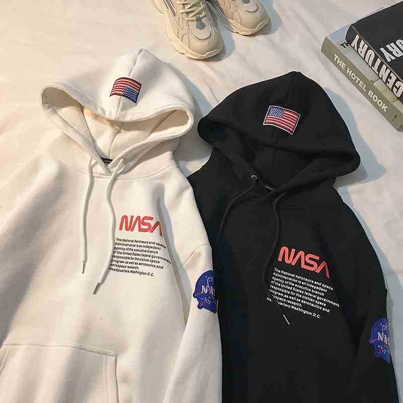 

Ins trend sweater Korean youth autumn winter Plush wo hip hop loose Hoodie and women's, White