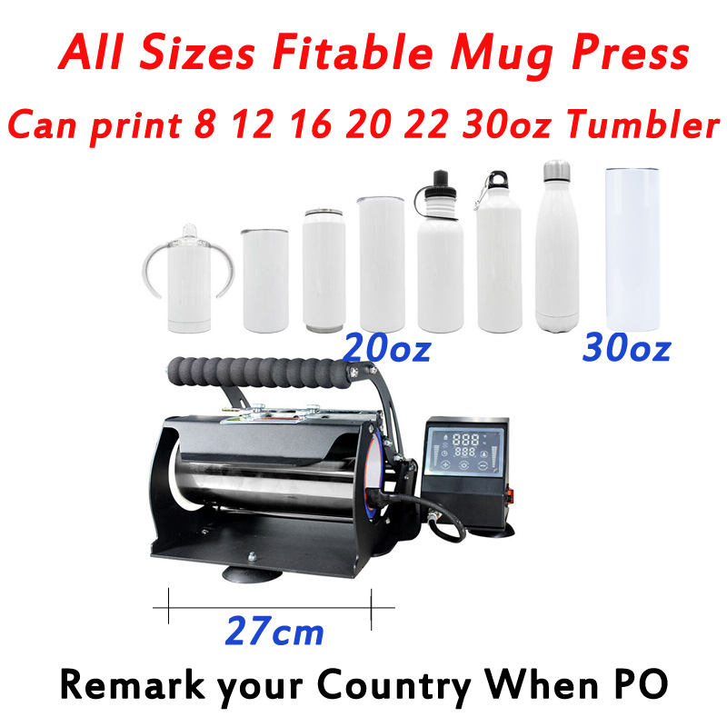 

20 30oz all sizes Sublimation Machines tumblers Heat Press cup sub Printer VOC For Almost Countries with Mug Pad