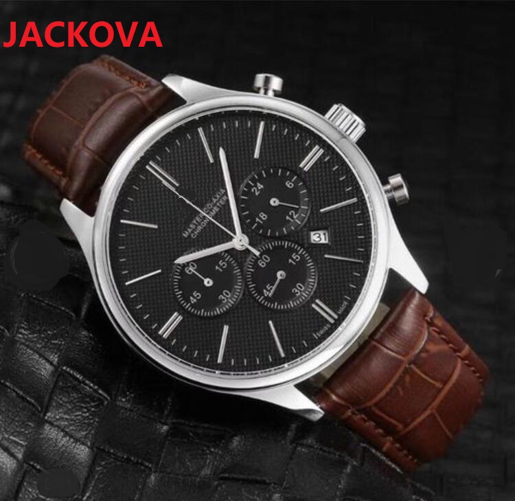 

Orologio di lusso men famous designer watch 42mm High quality multi functional leather watches Japan Quartz chronograph movement Mens Wristwatches, As pic