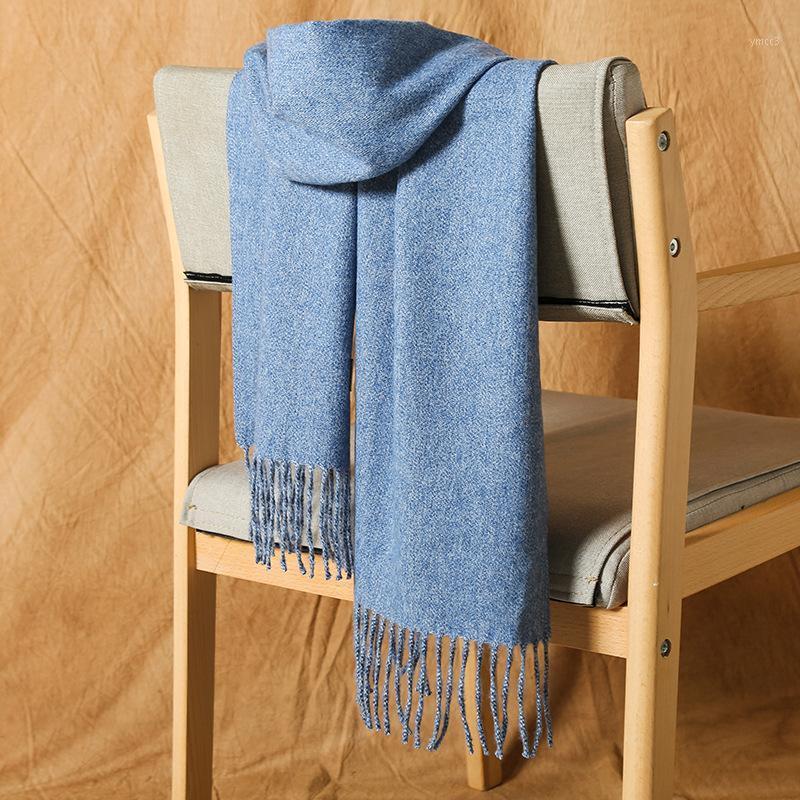

Scarves Couple Scarf Solid Color Cashmere-like Head Scarfs Female Winter Warm Shawl Tassel Autumn Unisex Wrap Women Fashion Bandana
