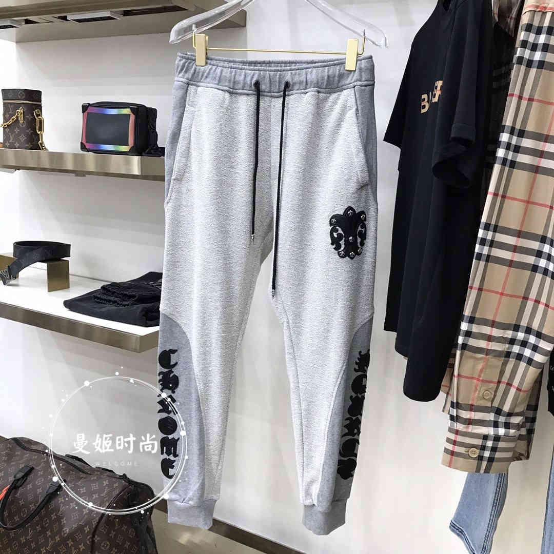 

Letter Chromehearts Classic Casual Pants for Men, Black