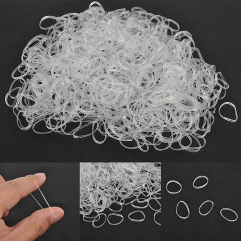 Clear Pony Tails Holder Elastic Hair Bands Mini Rubber Ties Soft Elastics tie for Women Girl 500 Pieces Pack 211272-image-671444448