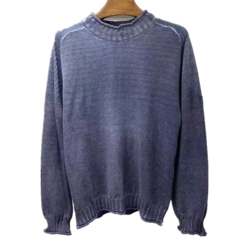 

2021 FW wool sweaters pullover Winter New Turtleneck Men's Sweater Fashion High Quality Long Sleeve Knitted Men Slim Warm Water washing process, Blue