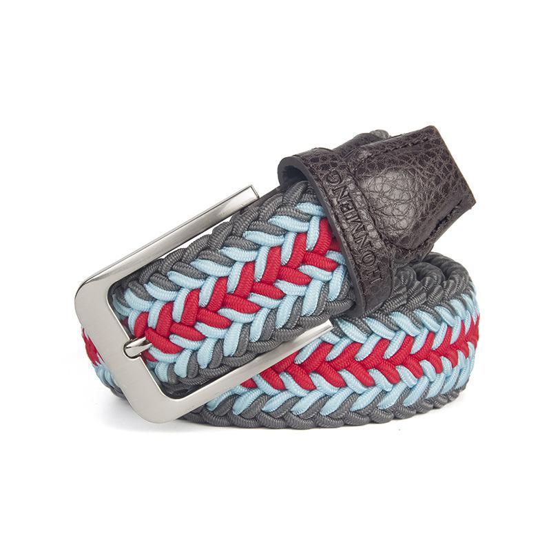 

Belts Men Women Casual Knitted Pin Buckle Belt Woven Canvas Elastic Expandable Braided Stretch Plain Webbing Strap Luxury, Black