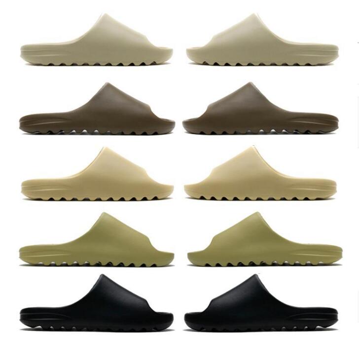 

2021 Slides Graffiti Bone Resin Desert Sand Rubber Slippers Summer Brown Flat Men Women Beach Foam Runner size 36-45, Black