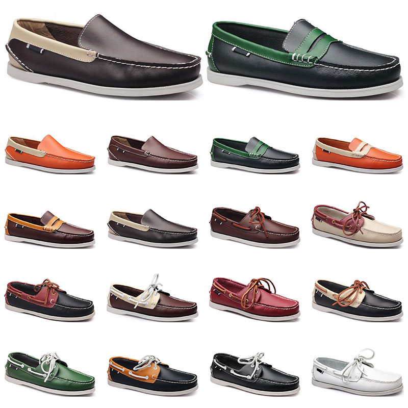 

Womens sneakers Sailing shoe mens casual leather shoes black white red green orange brown outdoor trainers size 38-45 eighty seven, 14