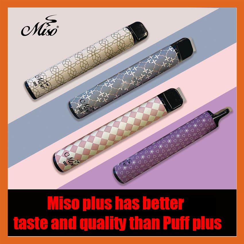 

Miso Plus Disposable Vape e cigarettes 800 Puffs Starter Kit 550mAh Battery Pen 3.2ml Carts 80 Colors Vaporizer Vapes Upgraded Bars Empty