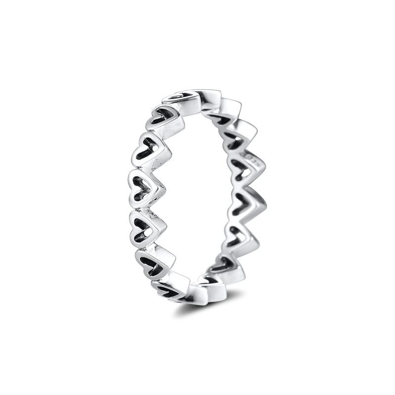 

Ring Freehand Hearts Rings For Women Men Anillos Mujer Sterling Silver Bague Plata 925 Para Jewelry Wedding Engagement Cluster