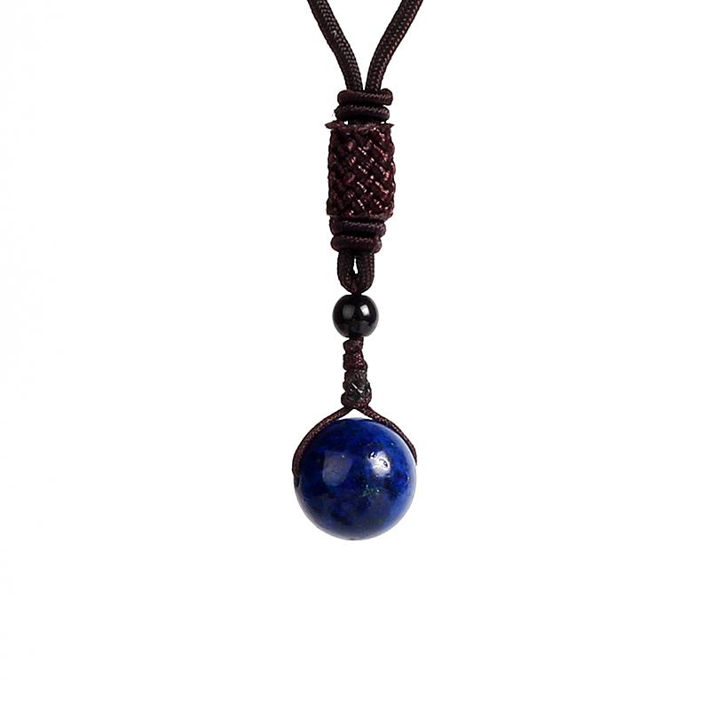 

Pendant Necklaces Natural Royal Lapis Lazuli Bead Woman Transfer Good Luck Necklace Amulet Rope Chain Handmade Jewelry Gift