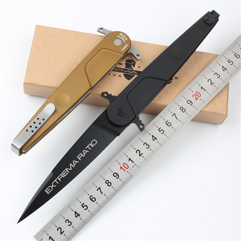 

Outdoor folding camping knife BD4 double action edc hunting N690 blade stone wash tactical tool