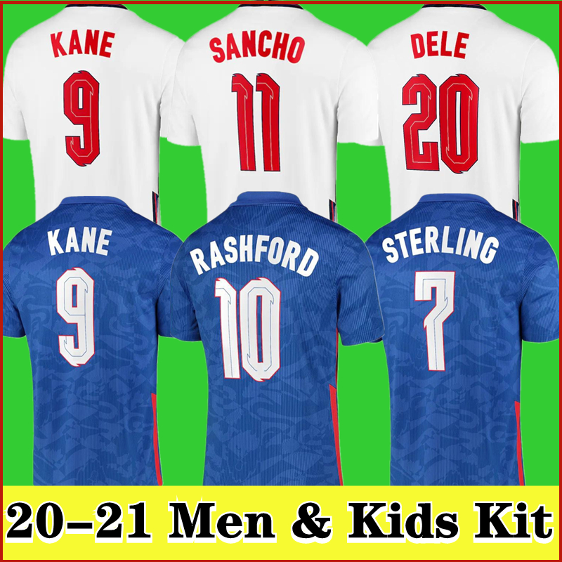 

England KANE RASHFORD SANCHO GREALISH Soccer Jersey 2021 STERLING MOUNT ABRAHAM DELE COADY National Team Football Shirts Men + Kids Kit, Black;yellow