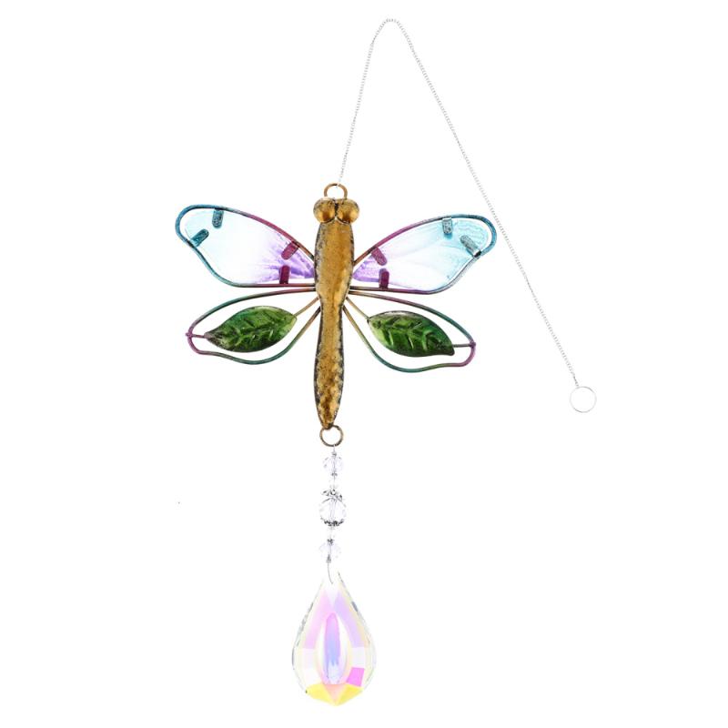 

Decorative Objects & Figurines 1pc Color Painting Glass Dragonfly Pendant Outdoor And Indoor Decoration