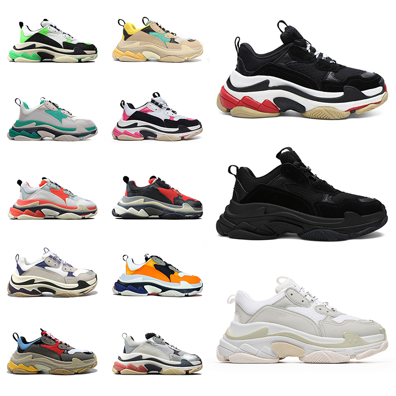 

Fashion Paris 17fw Triple S Casual Dad Shoes Men Women Designer Platform Retro Sneakers Vintage Old Grandpa Trainers Outdoor Sports 36-45, Black