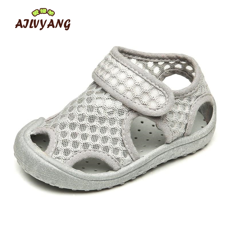

AIYANG Brand Baby Boys Girl Summer Mesh Sandals Shoes Children Breathable Beach Shoe Toddlers Casual Flats Anti-slip Shoes A09, Black