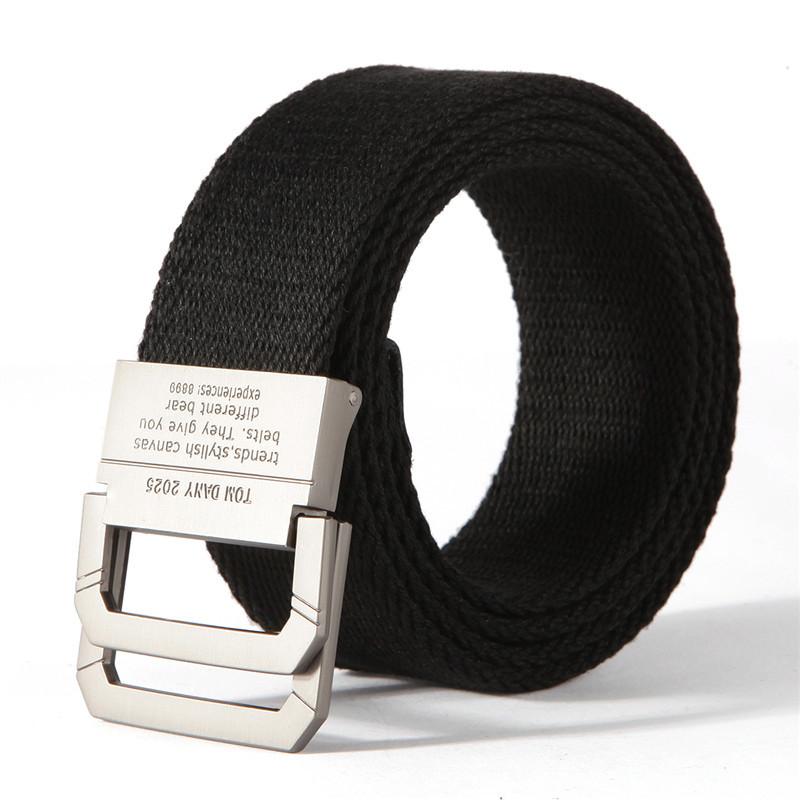 Belts Double Ring Metal Buckle Multicolor Young Student Men's Canvas BeltBelts