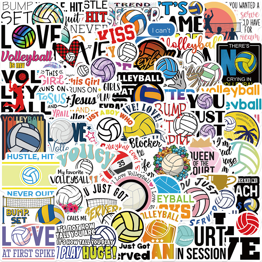 

50Pcs/Lot Volleyball Lovers Stickers Cute Ball Decals Toys DIY Suitcase Laptop Motorcycle Phone Car Cartoon Graffiti Sticker