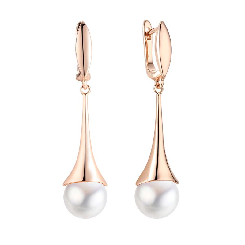 

Dangle & Chandelier 2021 Trend Rose Gold Rhodium Plating Color Charm Imitation Pearl Cubic Zirconia Fashion Ladies Drop Earrings Lock, Silver
