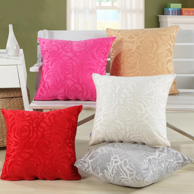 

Cushion/Decorative Pillow High Quality Sofa Rose Pattern Plush Cushion Cover Decorative Throw Bedding Home Decor, Gray