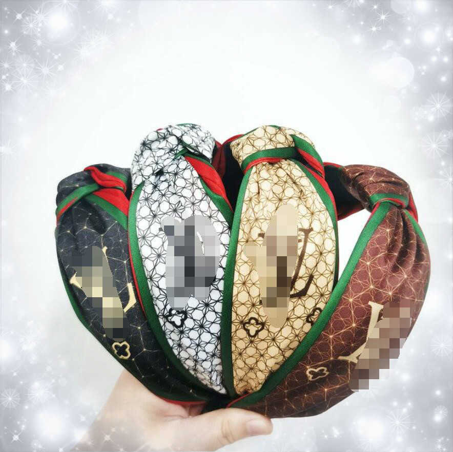 

New Fashion Women Letter Red Green Bowknot Wide Hairband Cross Knotted Head band Girls Fabric Headband Solid Head Hoop Lady Hair Accessories, Picture color