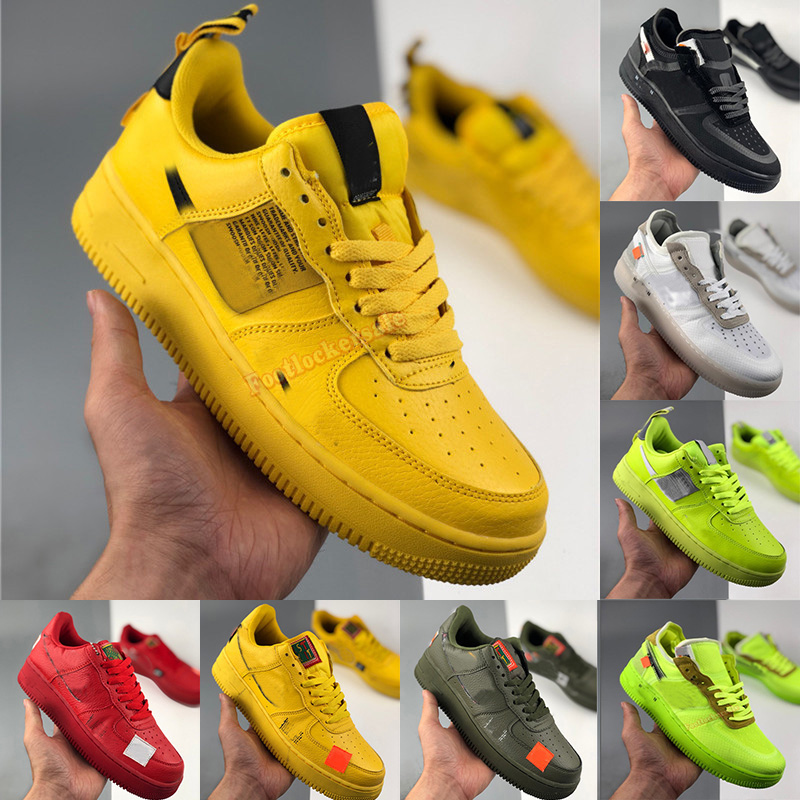 

2022 Air Force 1 AF1 Mens Running Shoes Airforces One MCA OFF Triple Black White 07 Shadow Type Womens Trainers Low Designers Yellow Volt Sneakers dunk