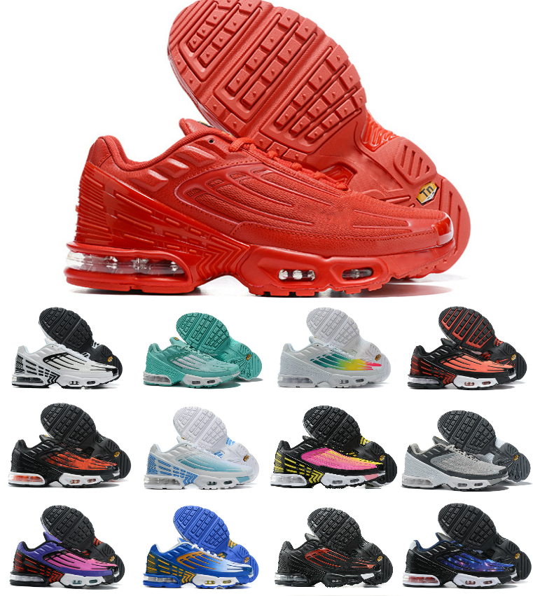 

2021 TN Plus 3 TUNED Air Mens Running Shoes Black Red Bright Ceramic Chaussures Tns Requin Triple White Obsidian Womens Designers Sneakers D55#, Tn3-042