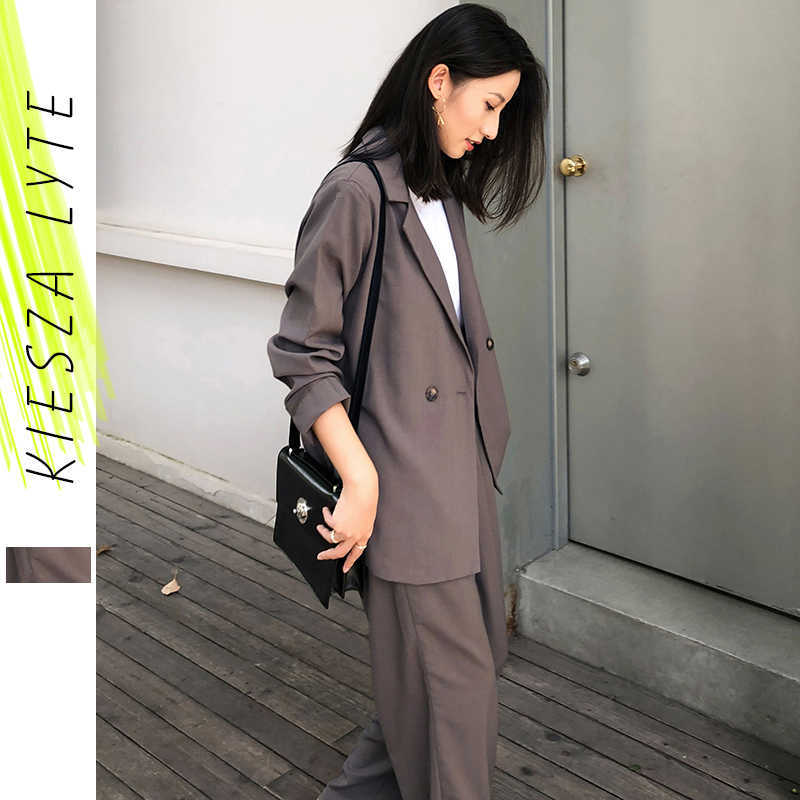 

Women's Two Piece Sets Blazer And Pants Set Office Work Wear Wide Legs Pant Suits Jacket & Trousers Suit Femme 210608, Shorts pants sets