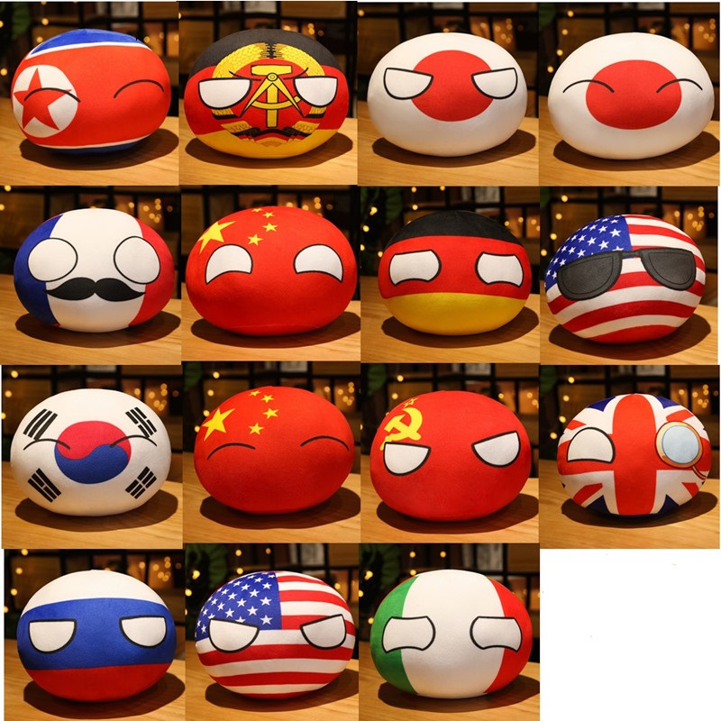 

10cm Country Ball Toy Plush Pendant Polandball Plush Doll Countryball USSR USA FRANCE RUSSIA UK JAPAN GERMANY ITALY, Customize