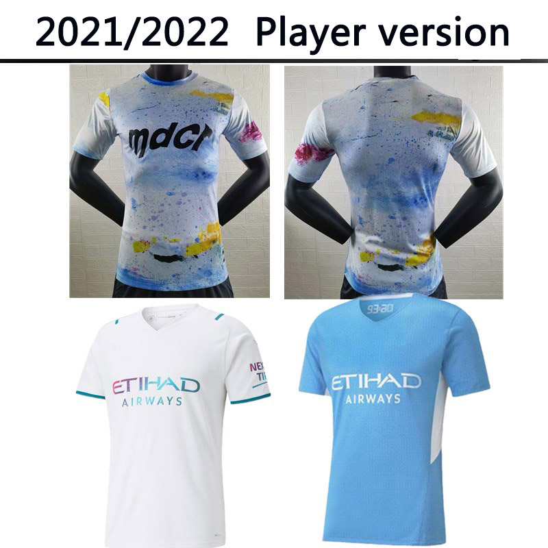 

Manchester Player version soccer jerseys 21 22 MAN GREALISH STERLING FERRAN DE BRUYNE FODEN 2021 2022 football shirts men uniforms