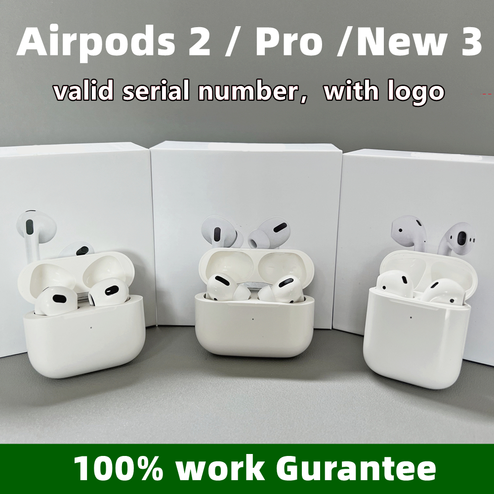 

Airpods pro earphones Rename GPS Wireless Charging Bluetooth Headphones Earbuds 2nd 3rd generation headset with Valid serial number, White