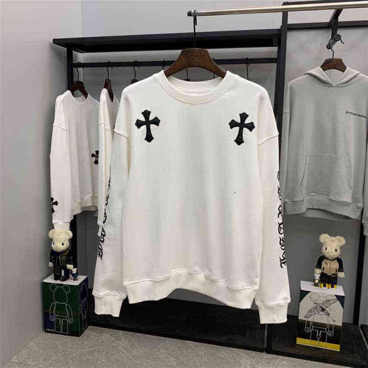 

Chrome Trendy Heart Sanskrit Embroidered Skin Pasted Men's and Women's Sweater Coat Hearts, Black