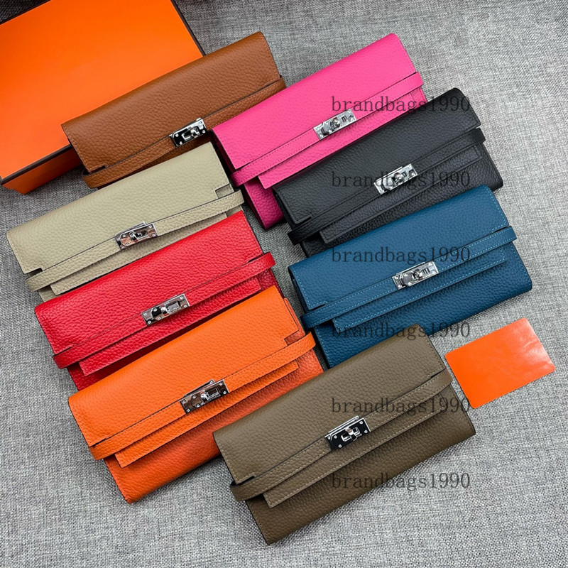 

Top quality Soft Togo Cowskin Long Wallets Silver Hardware Leather Women Card holders Purse Fashion Bags come with box H361, Red;black