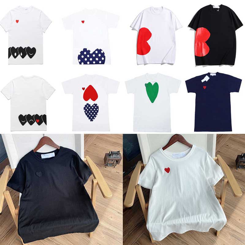 

2021 Summer tshirt Designer T Shirts Men Tops Love red heart Letter Embroidery Mens Women Clothing Short Sleeved shirt womens Tee 0299, White;black