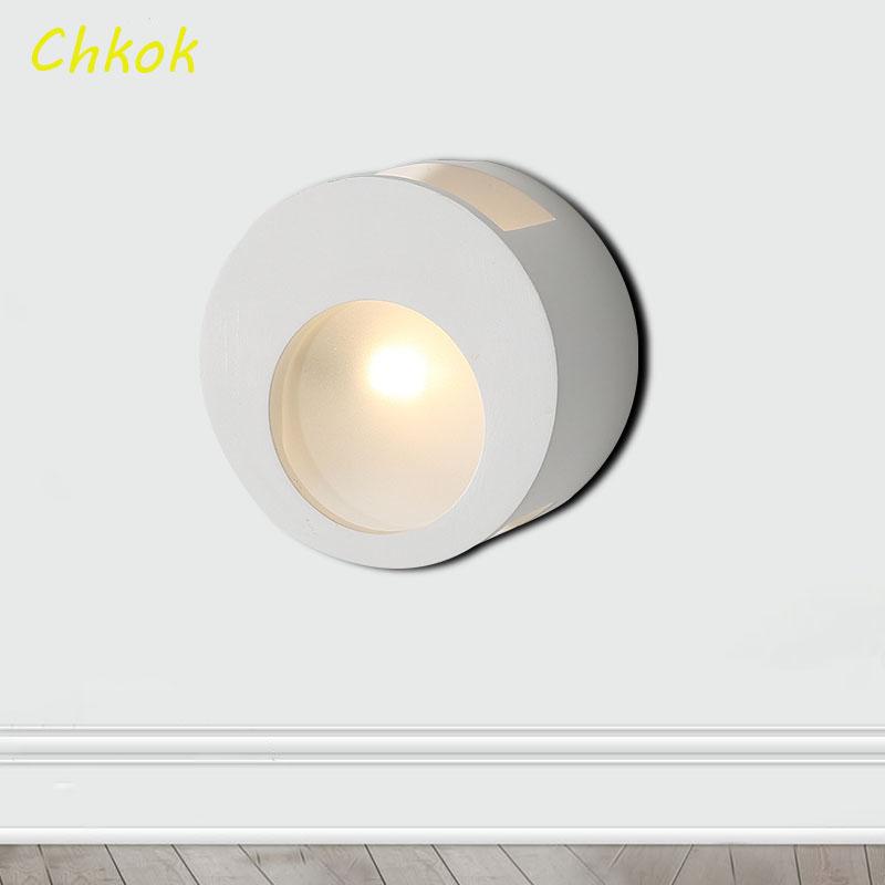 

Creative Round Indoor LED Wall Lamp Environmental Protection Energy-saving Living Room Bedroom Balcony Corridor